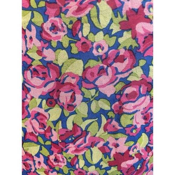 Nanette Lepore Silk Blouse Womens Size 8 Floral Dainty Ruffle Peasant Romantic - Picture 5 of 11